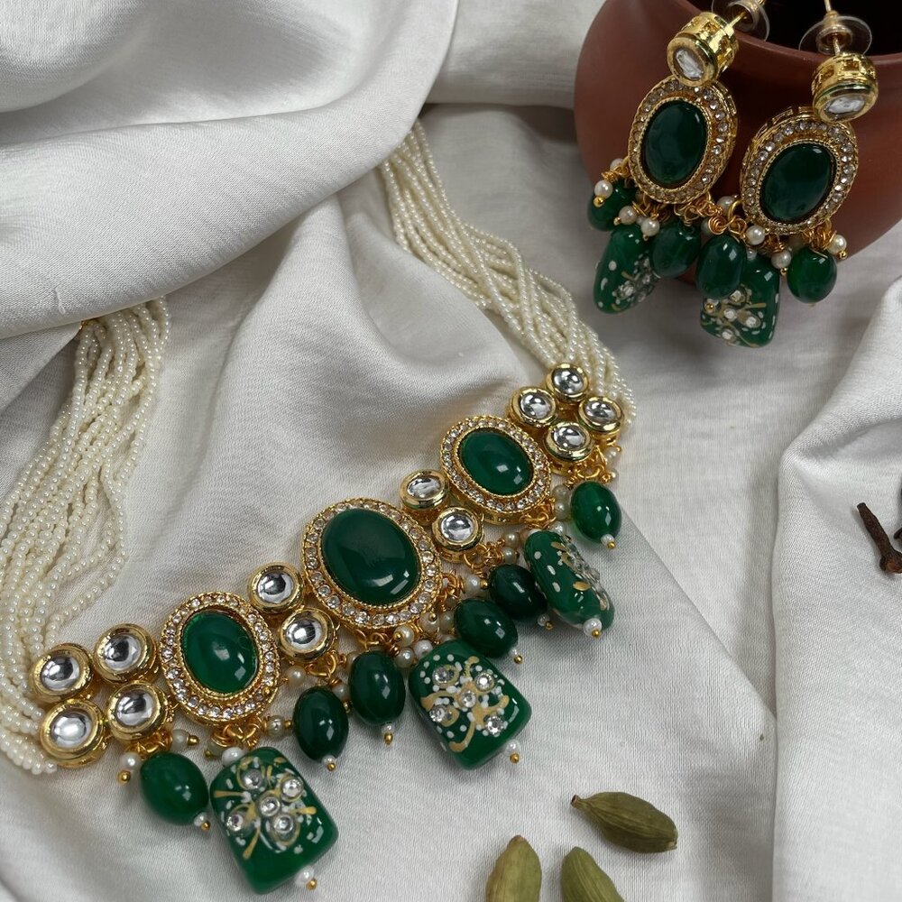 Indian Jewelry - Aastha (green)